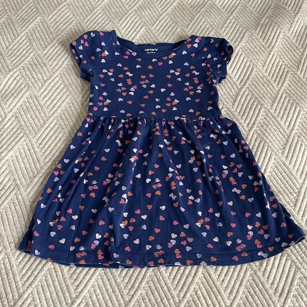 Carter’s Toddler Girl Heart Dress 💜💙💚❤️